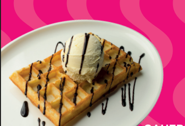 Gaufre avec boule de glace