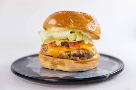 Mushroom burger sandwich