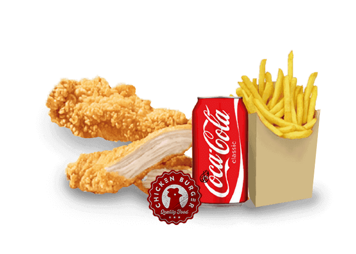 Chicken Strip Burger + Frites + Boisson