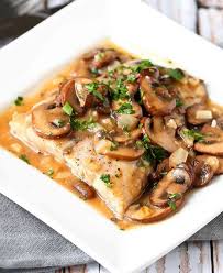 filet de poisson capitaine a la creme champignon